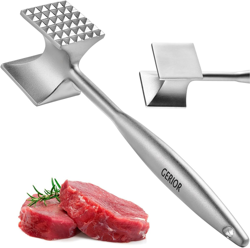 Meat Flatter Solid Stainless Steel Meat Mallet Tenderizer Tool - Chicken Pounder ...