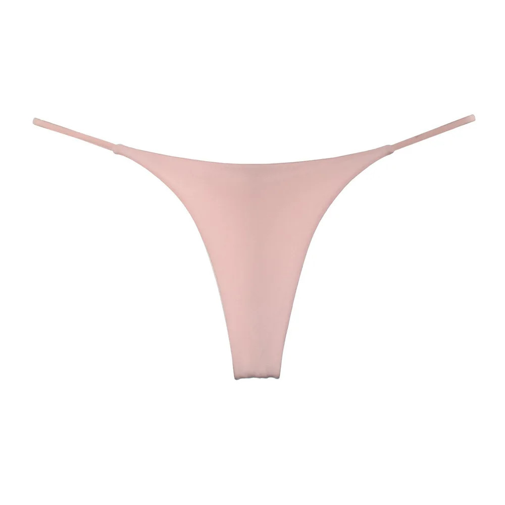 Low Rise Cotton Thong Panties Solid Breathable Soft Stretch Comfortable Women