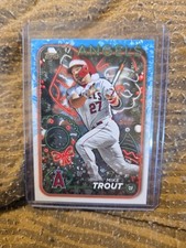 Topps 2024 Holiday Mike Trout Santa Hat Variation #H27 Angels Baseball