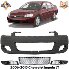 Front Bumper Paintable & Lower Grille Kit For 2006-2013 Chevrolet Impala LT