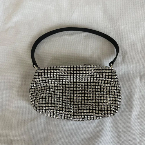 Pochette Alexander Wang nera impreziosita da strass