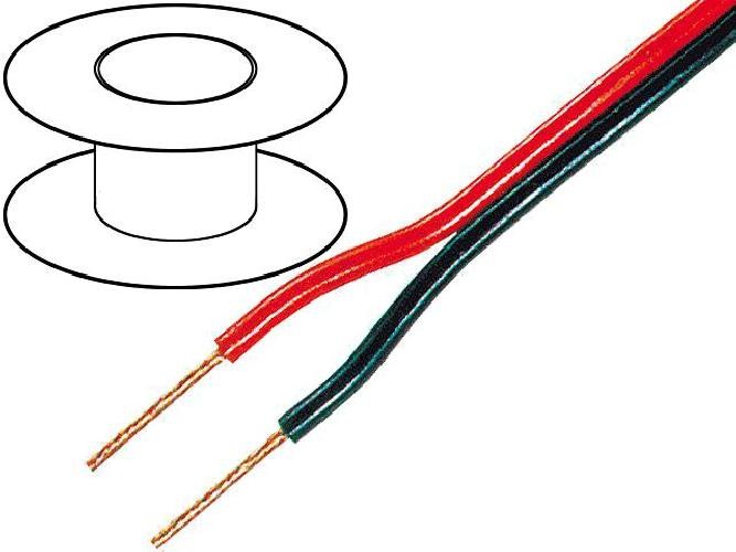 Câble haut-parleur 2x1.5mm2 OFC 100m noir et rouge en PVC pour liaison audio