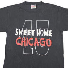 Vintage Michael Jordan Shirt Men's Large Black He's Back #45 Sweet Home Chicago