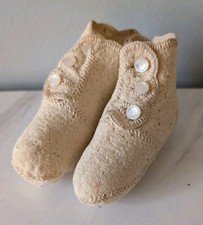 Edwardian Felted Wool Button Crib Shoes