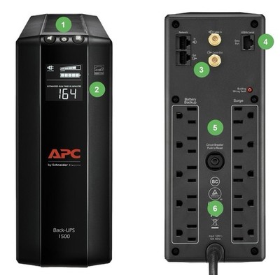 Never Used APC Back-UPS 1500VA BX1500M LCD Battery Backup Surge Protector Tested