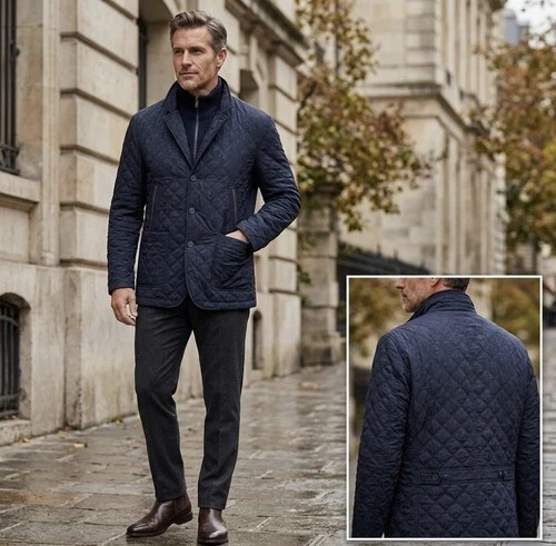 NWT Robert Graham Codussi Quilted Grey Jacket Removable Bib Insert XL  image 4
