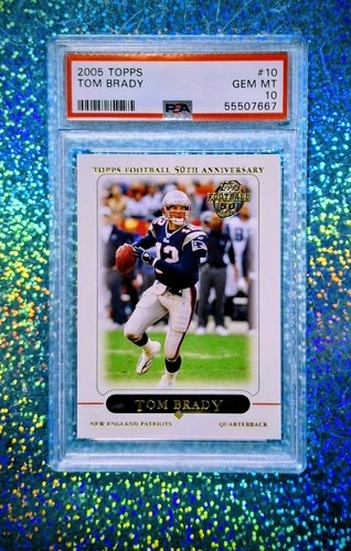 2005 Tom Brady Topps Football  Anniversary Card  # 10  PSA 10 Gem Mint  Blazer!