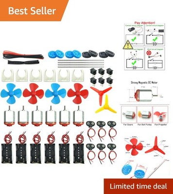 Mini Electric Hobby Motor Kit - 6 DC Motors, 3V-12V, 25000 RPM for STEM Learning