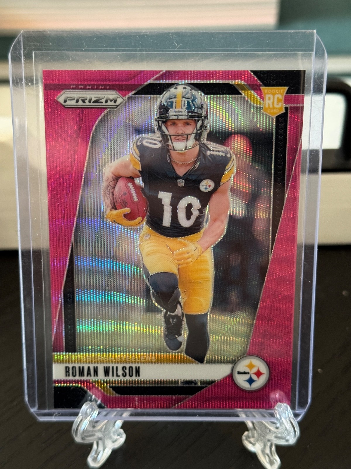 2024  Prizm - Rookies Roman Wilson #384 Pink Wave Prizm (RC) Pittsburgh Steelers