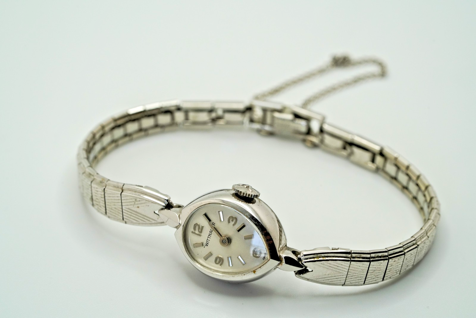 Vintage Wittnauer 10k White Gold Filled Womans MechanicalWatch JB29 RUNNING