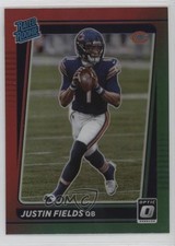 2021 Panini Donruss Rated Rookie Optic Holo Red Green Preview Justin Fields 2s2