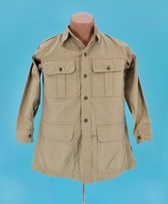 Men's VTG 1940s WWII British Army Khaki Aertex Bush Jacket Sz S 40s WW2