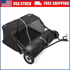 42" Heavy Duty Steel Tow Behind Lawn Sweeper Yard Garden Tractor Lawn Sweeping