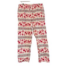 Hanna Andersson Fair Isle Christmas Pajama Pants Women's Medium Reindeer Holiday