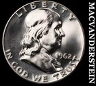 1962 Silver Franklin Half Dollar - Choice Gem Proof  Lustrous  #K1000