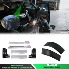 2 Pcs Roof Molding & Rocker Panels Combo for 99-07 Ford F250 F350 Regular Cab