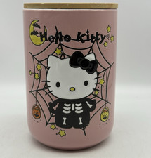 Hello Kitty Pink Spiderweb Skeleton Halloween Ceramic Canister 1200ml NEW CUTE