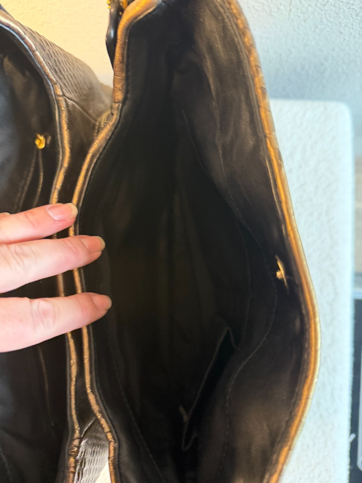 COACH Ombre Gold Metallic Python Embossed Leather… - image 7