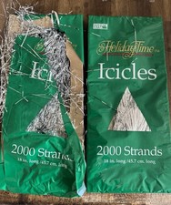 2 Packs Holiday Time Christmas Tree Tinsel Icicles 2000 Strands 18" Silver