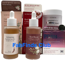 3x Korean GLAMFOX Ginseng Peptide Red Bean Serums Ginseng PDRN Cream