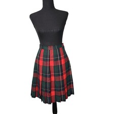 Vtg Talbots Plaid Pleated Wool Skirt 6 fits S Tartan Preppy Academia Heritage
