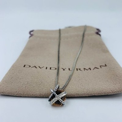 David Yurman Halskette mit Zopfmuster Morganit & Diamanten 16''-17''