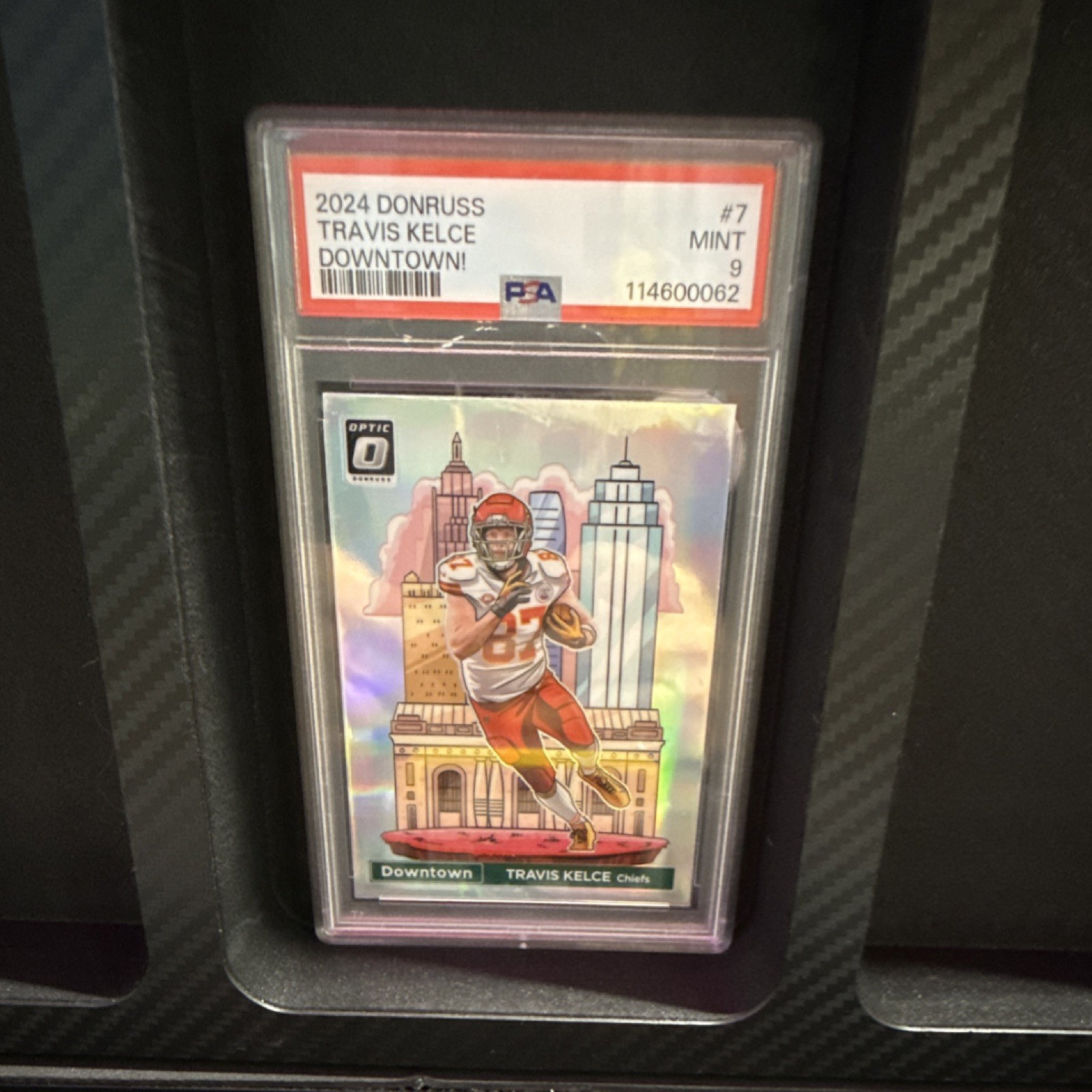 Panini Donruss Optic Downtown Travis Kelce #7 Chiefs PSA 9 Mint 2024