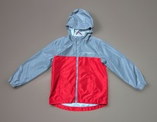 Eddie Bauer Boys Red Gray Hooded Zip Jacket Colorblock S  7/8 