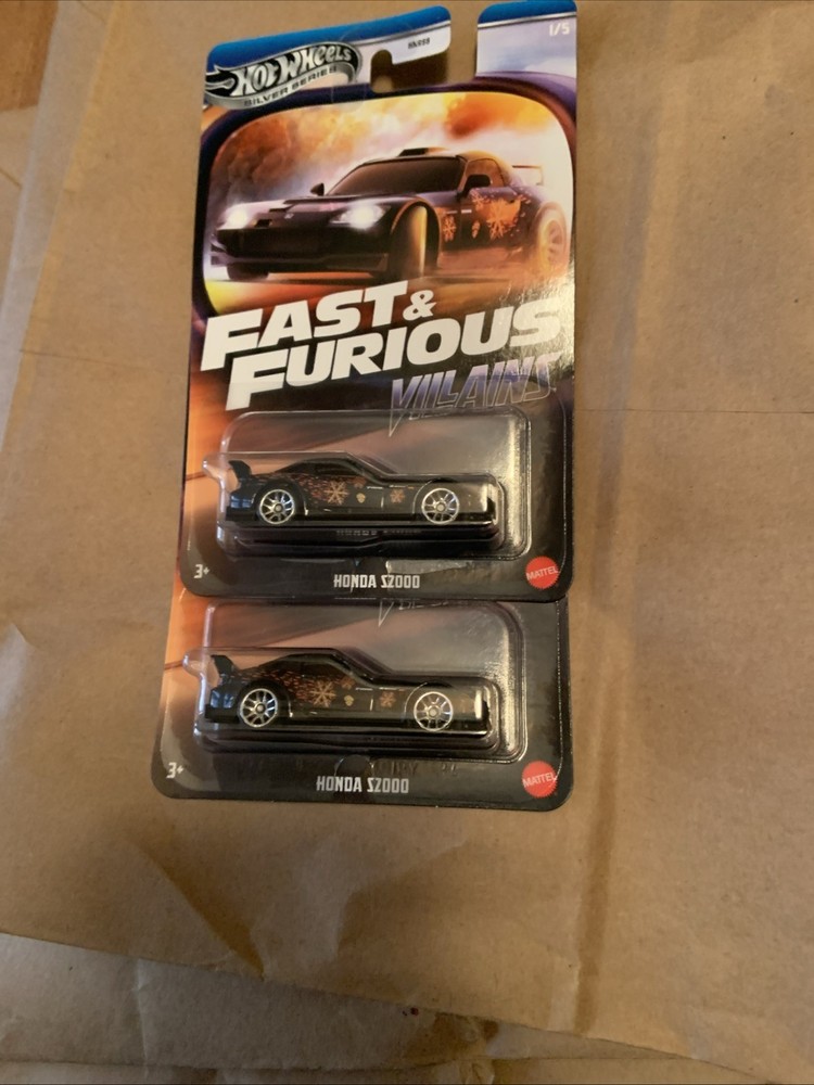 Hot Wheels Fast & Furious Honda S2000 Silver Series Villains 1:64 Lot of 2 Cars  