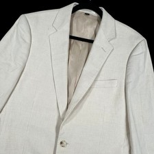 J.Crew Ludlow Blazer Men 40L Beige Slim Fit Cotton Linen Blend Two-Button Suit