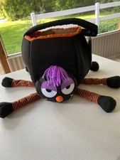 Happy Halloween Figural Plush Spider Tote Treat or Treat Bag New