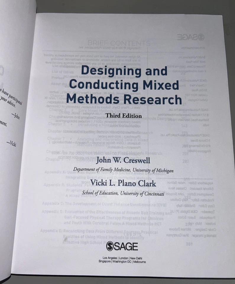Designing Conducting Mixed Methods Book Research International Student Edition J - Image 2 of 3