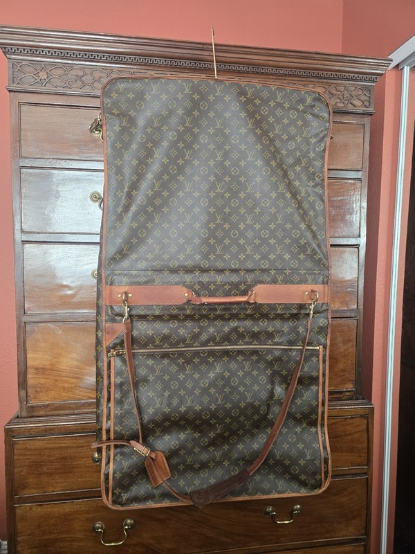 Louis Vuitton Paris Monogram Canvas Garment Bag w/ Hanger Hook Made France