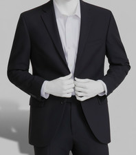 DKNY Men's Black Nested Modern Stretch Jacket Pants 2-Piece Suit Size 38R 31W