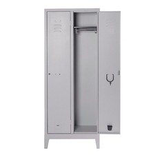 ARMADIO ARMADIETTO SPOGLIATOIO 2 POSTI METALLO 68 x 34 x H179 Cm PRATIKO GRIGIO