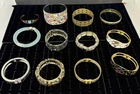 Vintage To Modern Costume Jewelry Bracelets 12 Piece Lot Silver & Gold Tones
