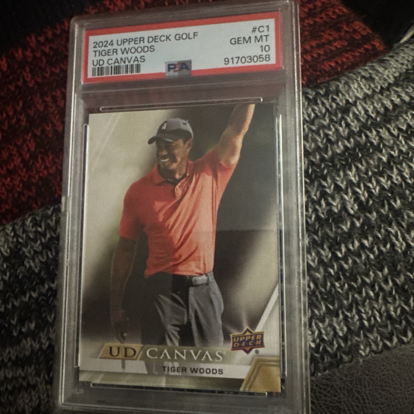 2024 Upper Deck Golf Tiger Woods UD Canvas Black C-1 PSA 10 GEM MINT!