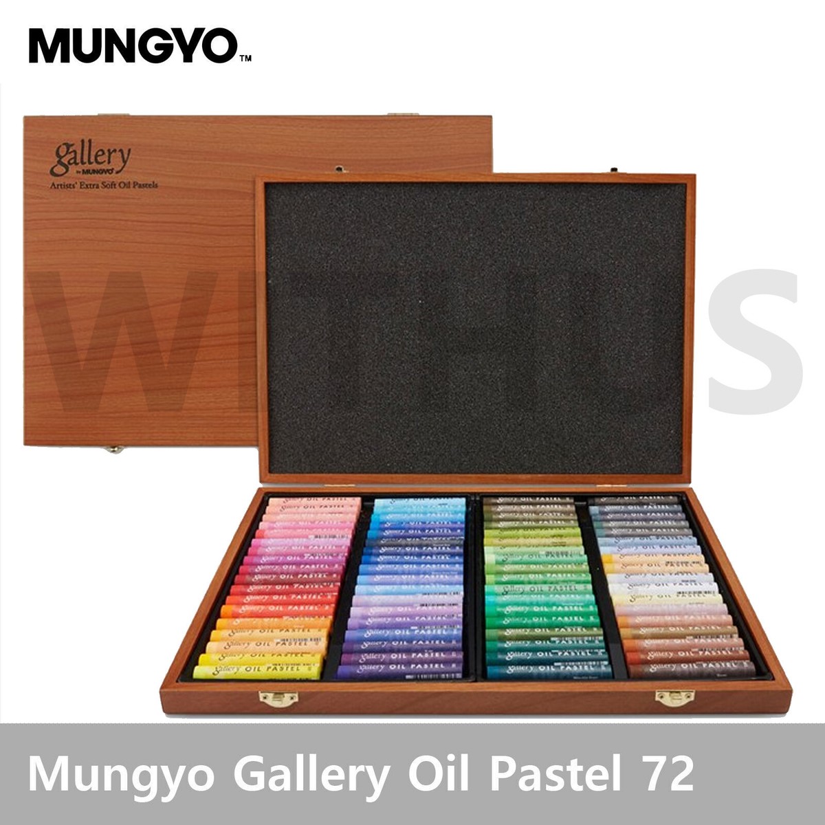 Mungyo MOPV-72W Soft Oil Pastels Wood Box Set 72 Assorted