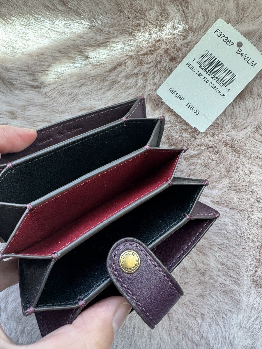 COACH 1941 Accordion Card Case Glovetanned Leather NWT! PLUM MULTI