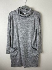 Cotton Emporium Women's Turtleneck Sweater Dress Gray Small NWOT