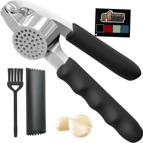 Garlic Press and Peel Set, Heavy Duty Mincer Tool, Easily Mince and Crush Garlic - Picture 11 of 12