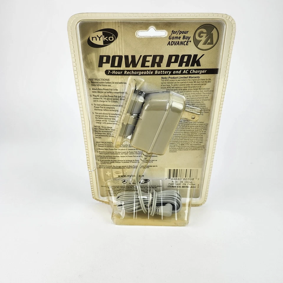 NEW/SEALED - Nyko AC Adapter for Gameboy Advance-Game Boy Color-Game Boy Pocket - Image 2 of 2