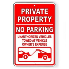 Private property no parking vehicles towed Sign / Decal pp007 / Magnetic Sign