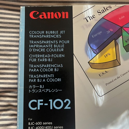 Unopened 50 Canon CF-102 Color Bubble Jet Transparencies BJC-600 & 4000 Series - 第 9/9 張圖片