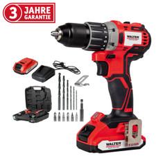 WALTER 20V Akku-Schlagbohrschrauber, inkl Akku, Ladegerät, Bits, Bohrer, Koffer