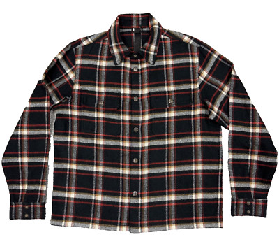 Chrome Hearts Flannel Black Check Button Down Long Sleeve Shirt Jacket Large L