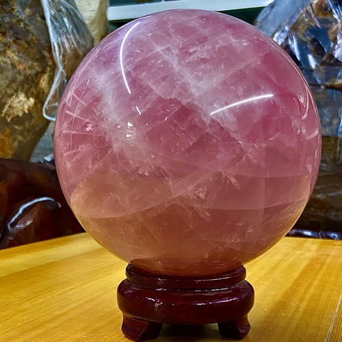 9.76LB Natural Crystal Pink Rose Chakra Quartz Sphere healing ball Specimen - 第 15/16 張圖片