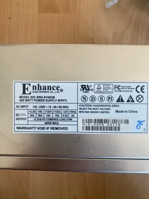 Enhance Model: ENH-0746GB 460W ATX Netzteil. - Bild 3 von 4