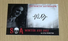2015 Cryptozoic SONS of ANARCHY seasons 6/7 autograph Winter Ave Zoli LYLA