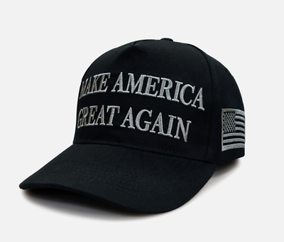 MAGA Hat - Make America Great Again - Black Embroidered Baseball